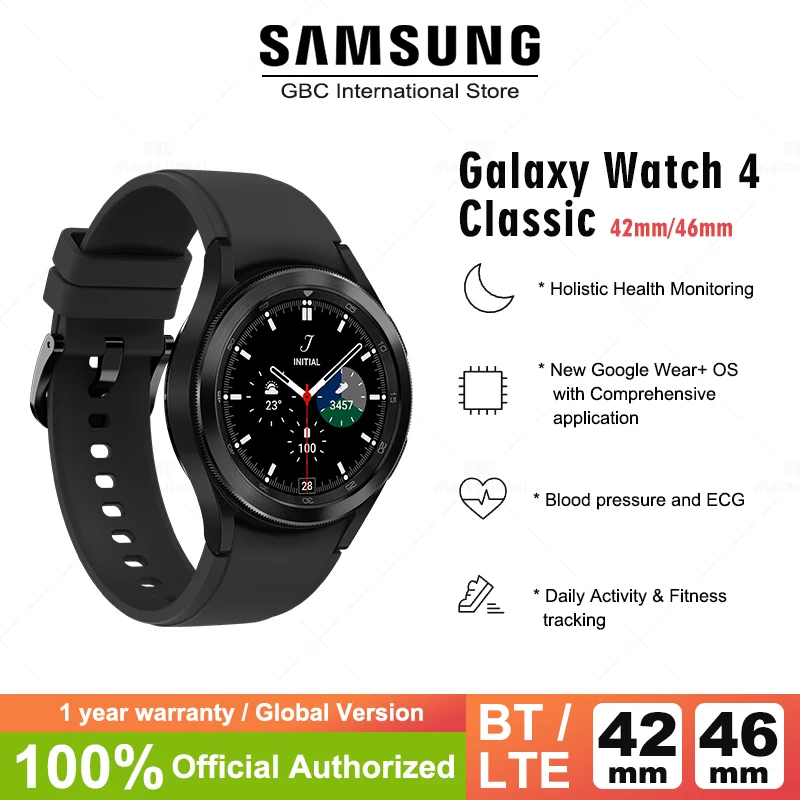 

Samsung Galaxy Watch 4 Classic 42mm SM-880 1.2'' Super AMOLED Smart Watch Blood Oxygen Heart Rate Measure 361mAh Battery GPS