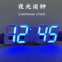 3d led digital alarm clock three dimensional wall clock hanging watch electronic table calendar electronic clock furnishings