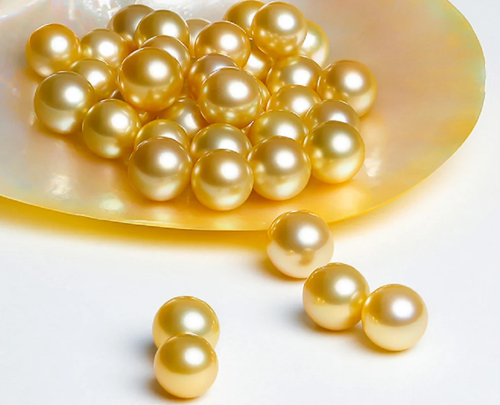 

Wholesale Lots 5pcs Loose Pearls 6mm Natural Sea Genuine Golden Perfect Round Pearl Undrilled Gemstones AAA+ For Women Men