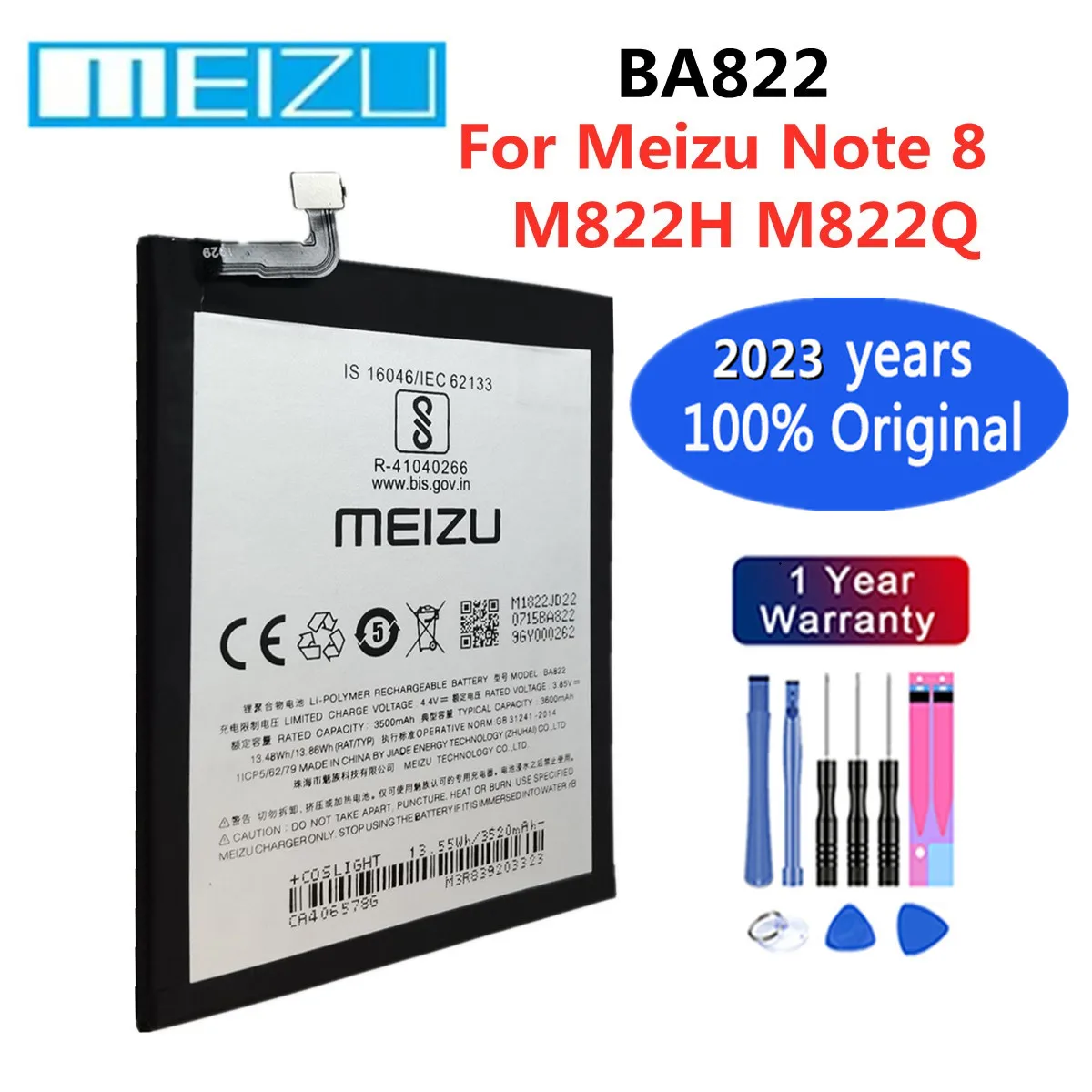 100% Оригинальный аккумулятор Meizu 3600 мАч BA822 для Meizu Note 8 Note8 M822H M822Q