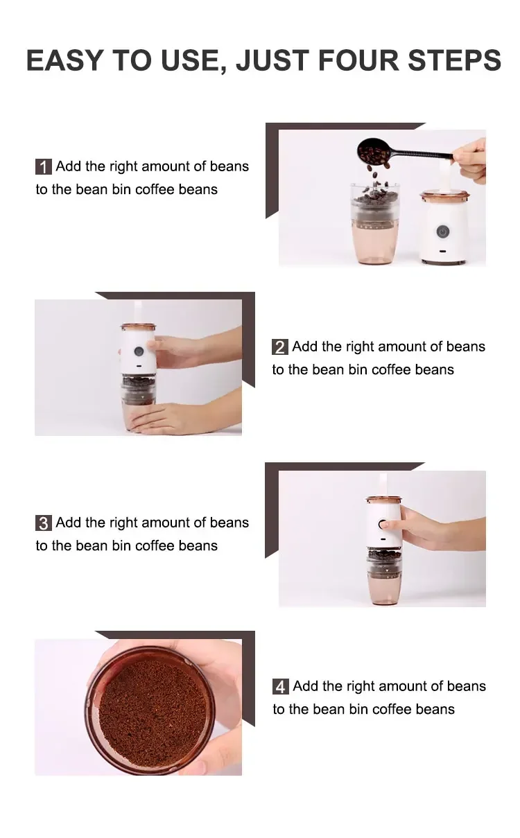 Профессиональная портативная электрическая и ручная кофемолка с шлифовальным