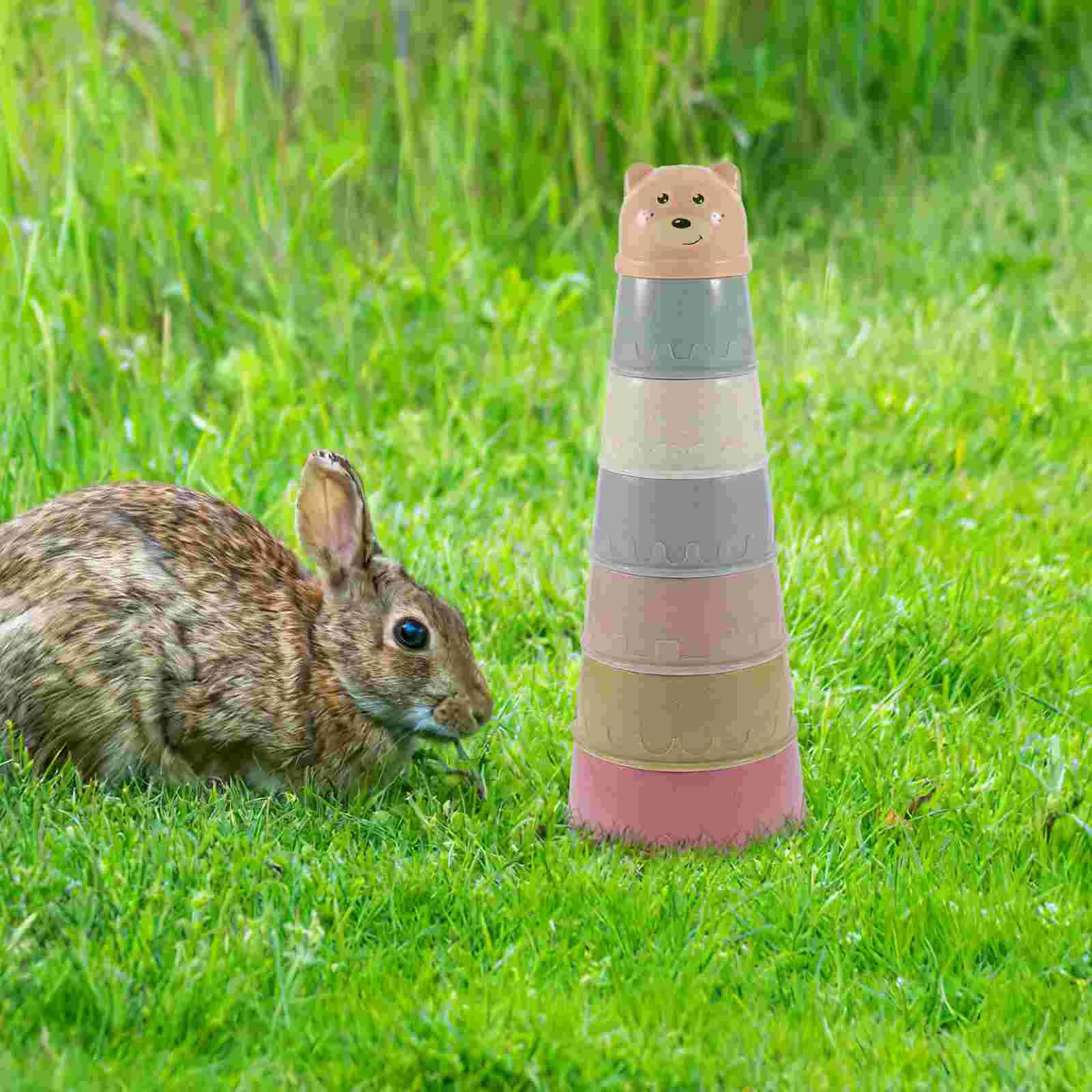 

Rabbit Stacking Cup Bunny Cups Outdoor Toy Toys For Bunnies Plaything Food Hiding