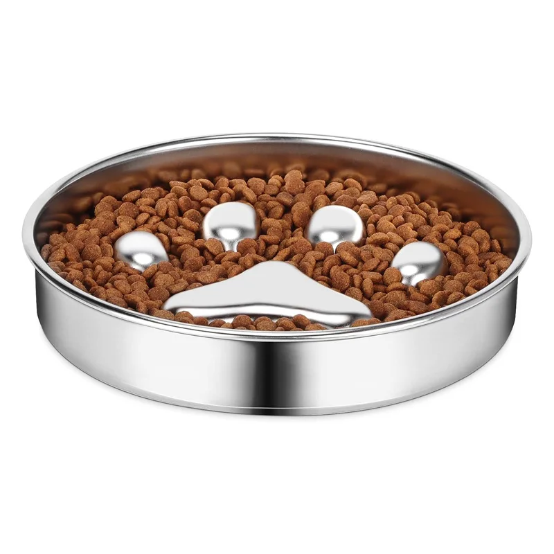 Медленная кормушка для собак Миска воды из нержавеющей стали маленьких и средних