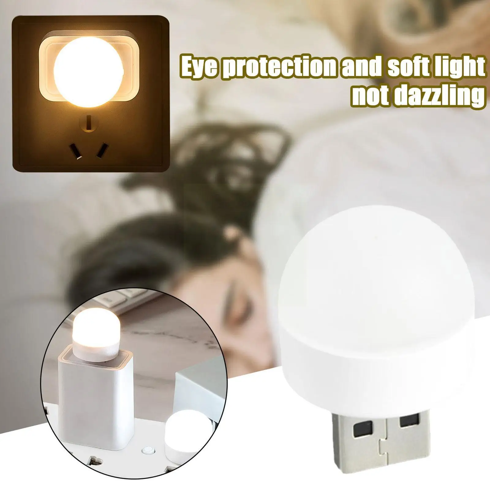 

Led Small Round Light Usb Night Light Plug Light Portable Outdoor Power Lighting Mobile Light Home Tool Light Night C8f3