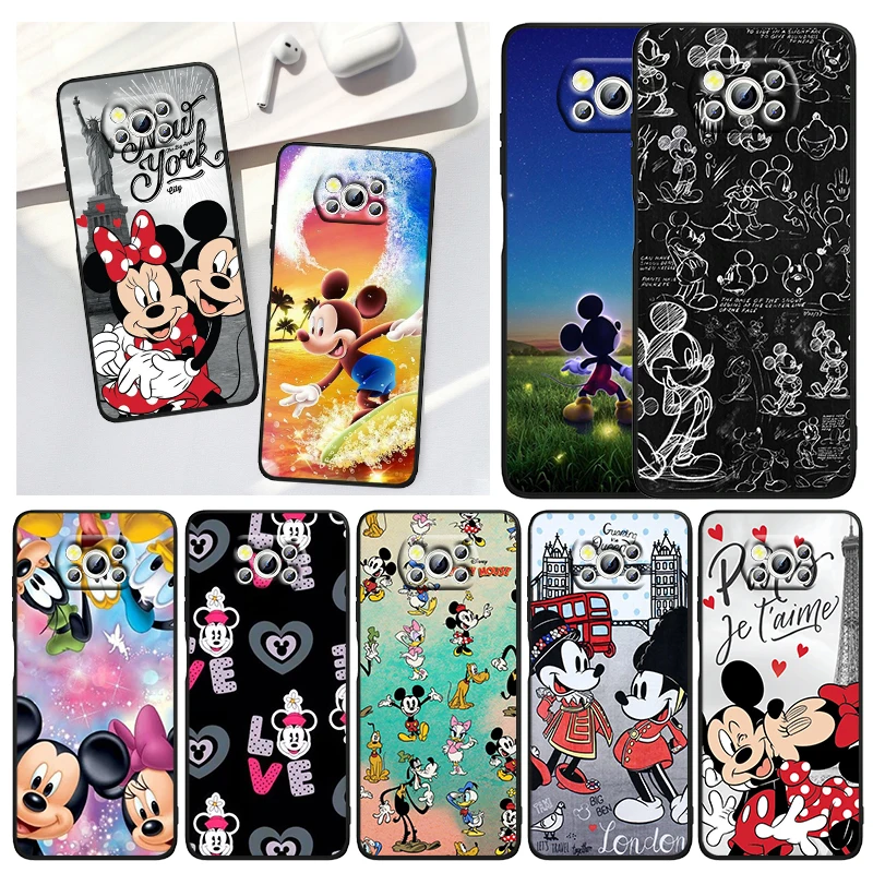 

Mickey Minne Have Fun For Xiaomi Civi Mi Poco X3 NFC F3 GT M4 M3 M2 X2 F2 Pro C3 F1 Silicone Shell Capa Black Phone Case