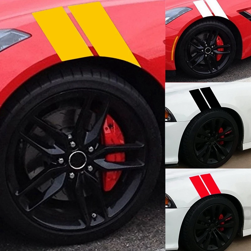 

4 PCS Car Mudguard Fender Reflective Sticker Car Hood Mark Stripes Graphics Decal Sticker For Dodge Challenger Charger Dropship