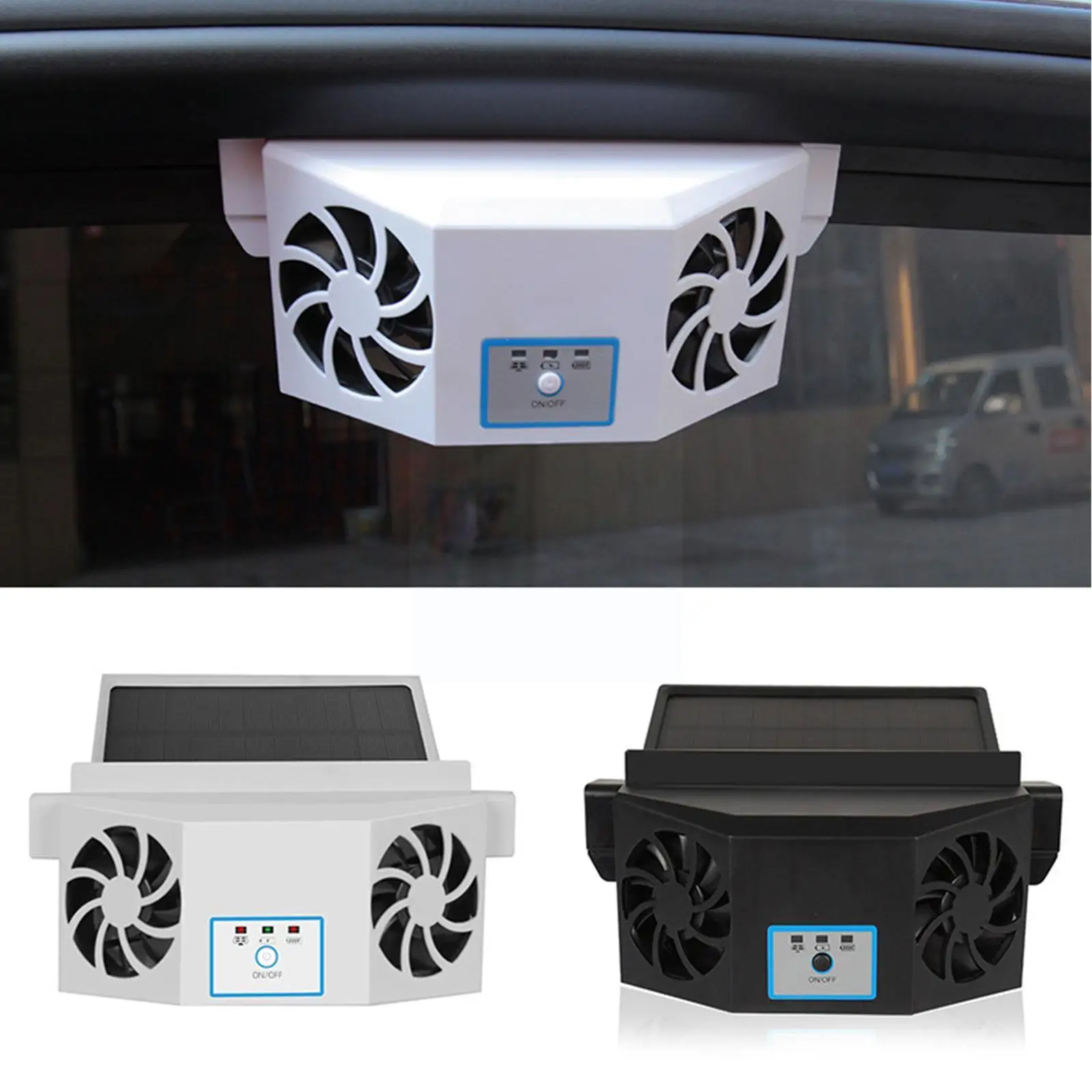 

Car Exhaust Fan Solar/USB Dual Charging Car Exhaust Conditioner Fan Fan Cooler Ventilation Circulation Radiator Auto Air Ac O2S0