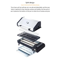 Multi-Function BBQ Grill Machine Outdoor Barbecue Stove Portable Gas Cooker Camping Gas Stove with Non-Stick Grill Pan 2 7KW