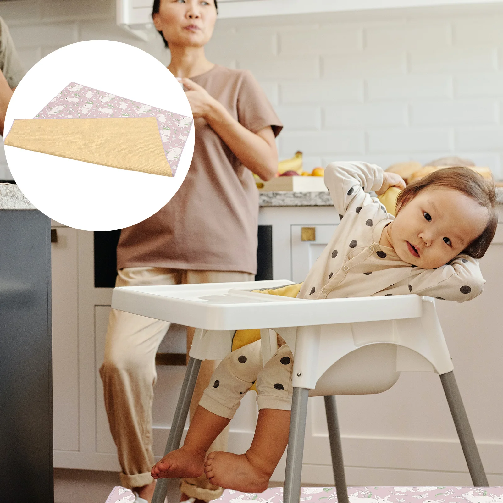 

Anti-slip Mat Dining Chair Baby Food Floor Mats Kids Splat Washable Placemats High Pad