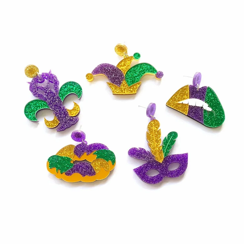 

Personalized Tricolor Gay Carnival Lobster Clown Mouth Novel Earrings Unique Acrylic Earrings Suitable for Women Gifts To Her
