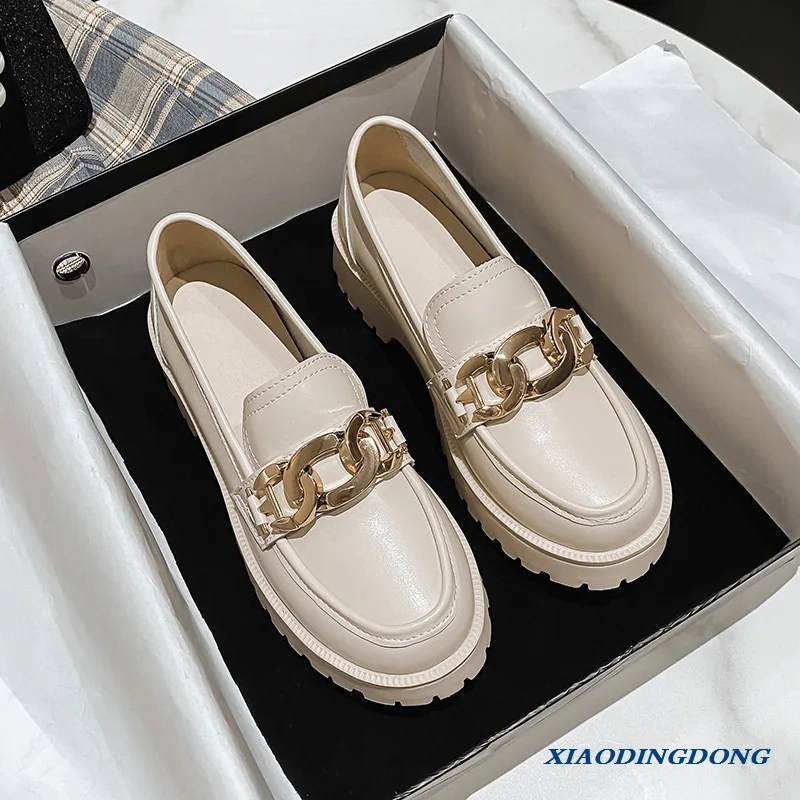 

Black Platform Shoes Women's Loafers Pumps Women's Genuine Leather Footwear Designer Heels Woman Sneakers Party Shoes Ladies