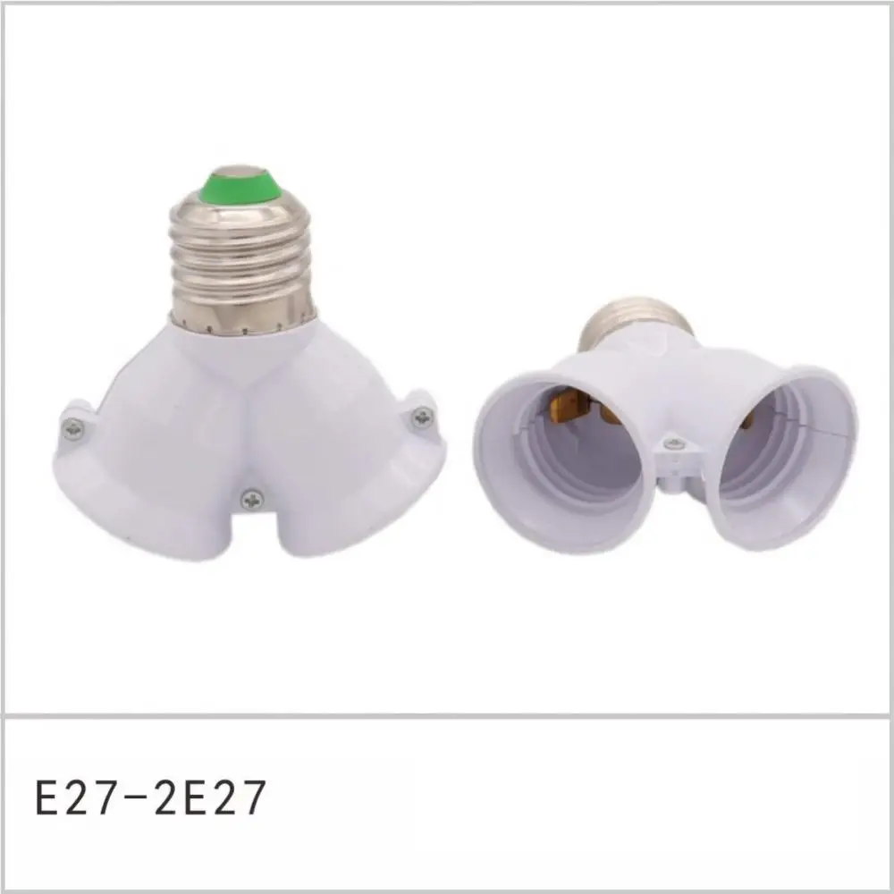 

2pc LED Base Lamp Bulb E27 To 2-E27 Splitter Adapter Lamp Holder Copper Contact Adapter Tool LED Base Light Socket Base Extender