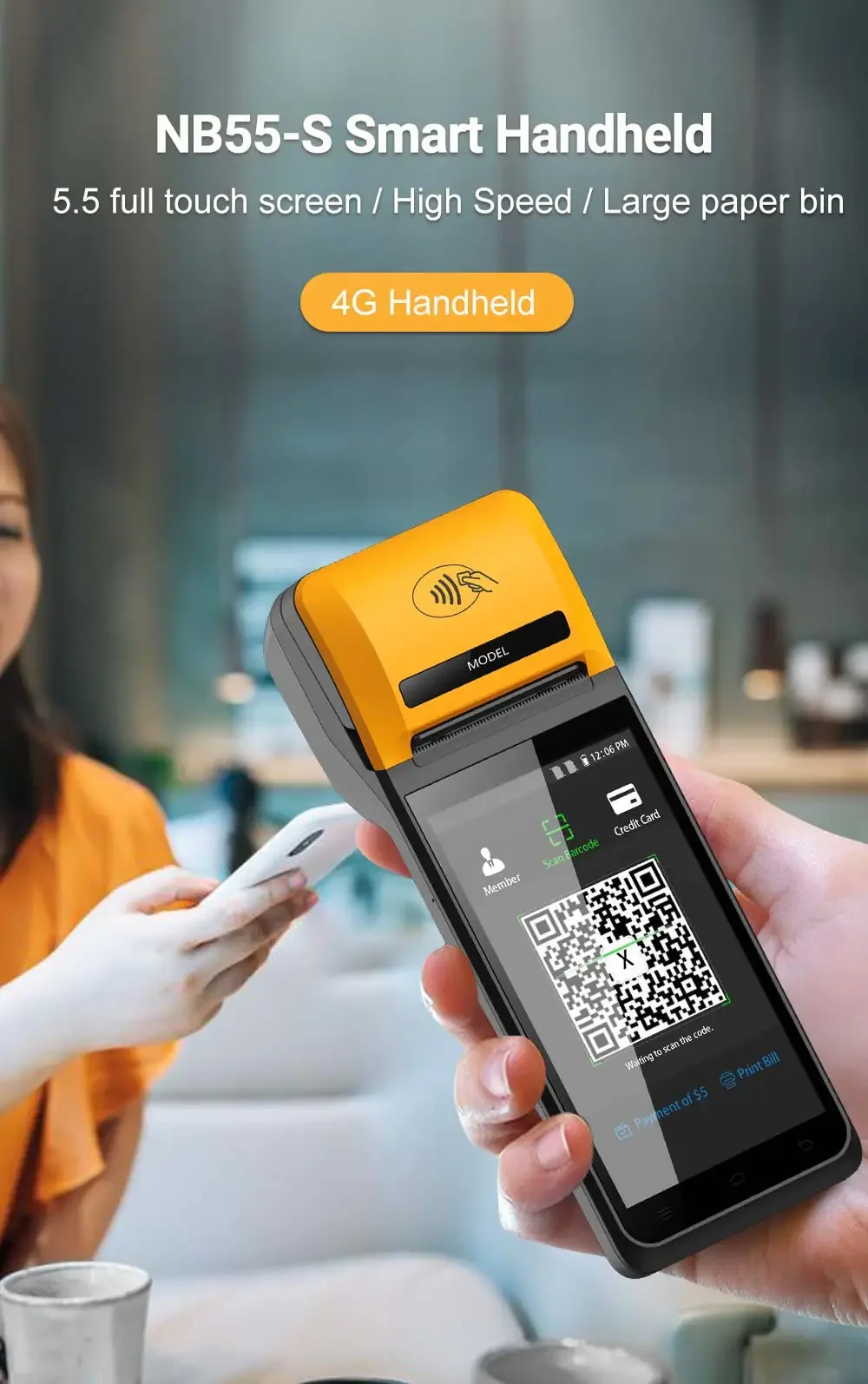Фото Мобильная платежная машина Портативная Android Pos-система 4g NFC Портативный Pos Дешевый автономный Verifone Mini Pos-терминал Мобильная оплата №1