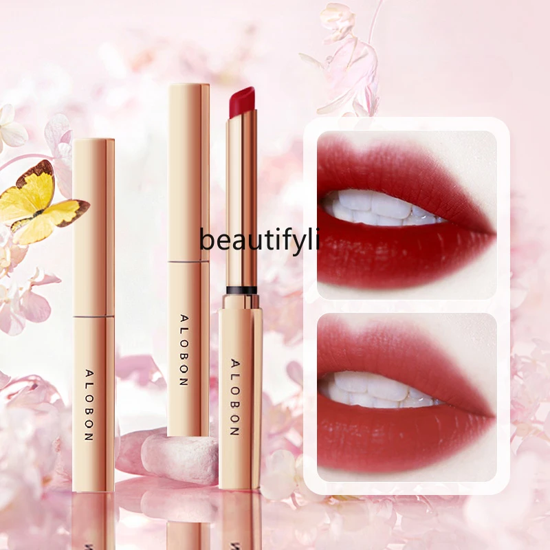 

Velvet Mist Colorful Thin Tube Lipstick Lip Balm Does Not Fade No Stain on Cup