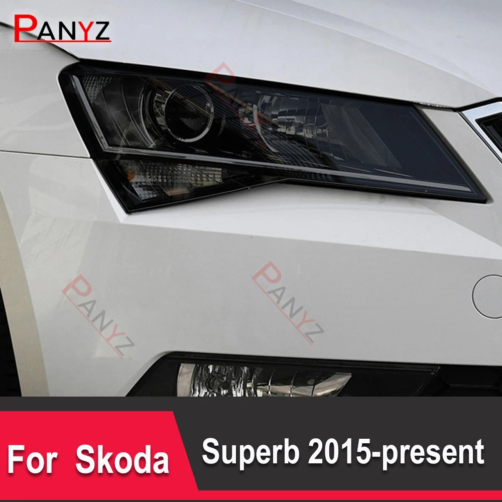 Прозрачная Черная защитная пленка для автомобильных фар Skoda Superb 3 в B8 2015 2016 2017-2020