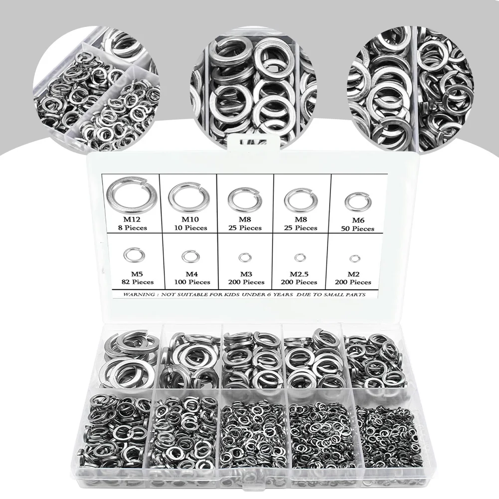 900 шт. пружинные стопорные шайбы из нержавеющей стали 304 для винтов болтов