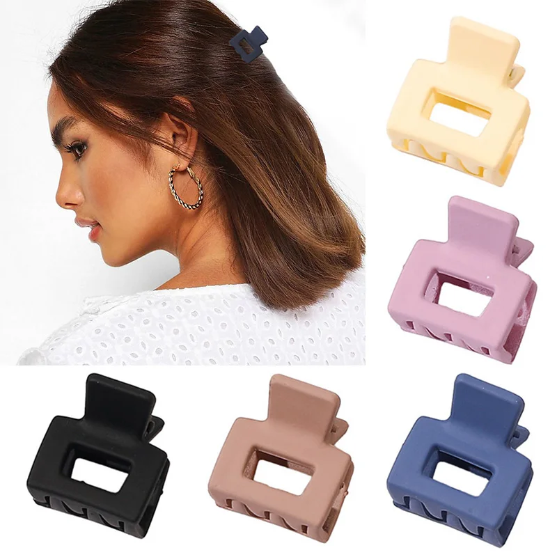 

Korea Fashion Women Hair Claws Crab Clamps Charm Solid Small Size Hair Clips Crab Chic Headdress Lady Hair Styling Tool Headwear
