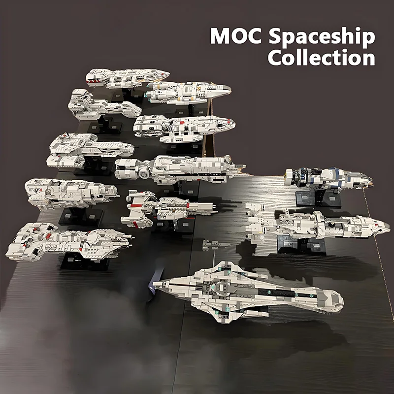Фото MOC Halo Rocinante Battlestar Galactica Alien USCSS Nostromo Космический корабль Строительные блоки Звездный корабль DIY Кирпичи Модель Коллекция игрушек №1