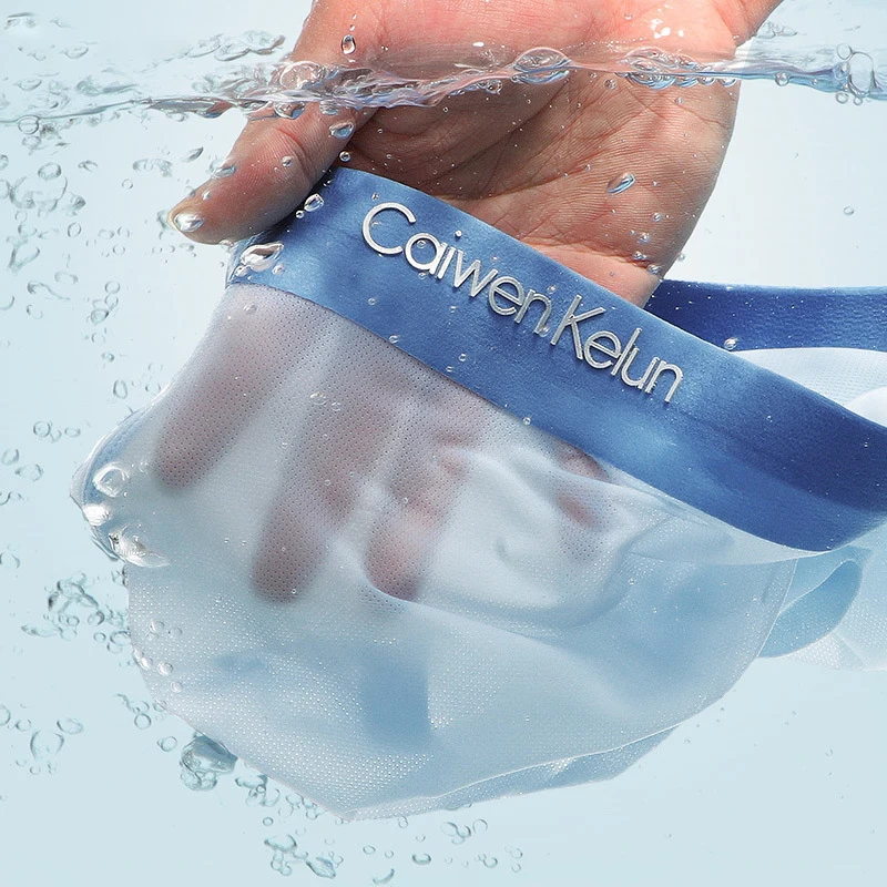 Caiwenkelun 4 шт. дышащее Сетчатое шелковое Мужское нижнее белье мужские трусы боди из