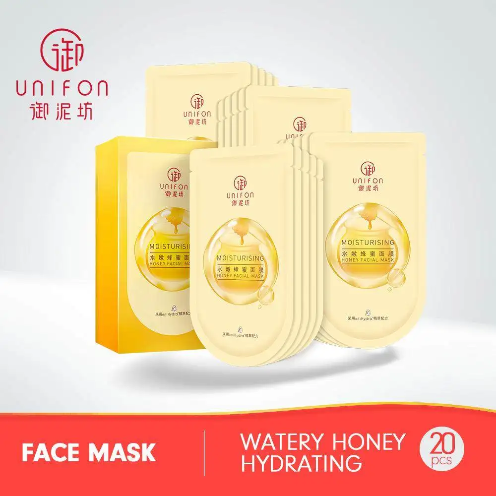 Unifon Watery Honey Facial Mask Deep Hydrating Nourishing Gentle Moisturizing 25ml*20