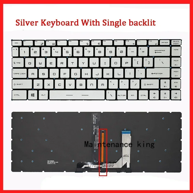 Новая клавиатура для ноутбука MSI GS65 GF63 MS-16R1 PS63 P65 GF65 8RC/D 8RF/E MS-16 W1 MS-16W2 MS-16Q1 MS-16Q2 MS-16Q3