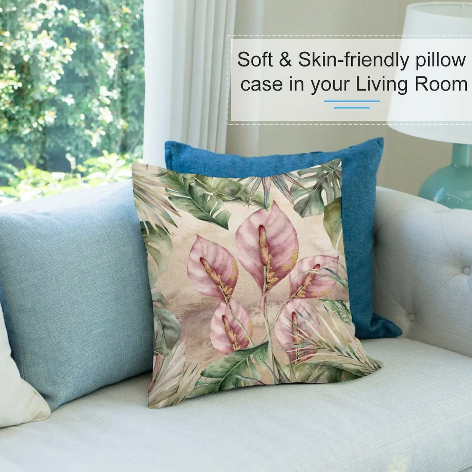 Тропический Фламинго цветок печать узор с Philodendron и величество пальмы листья