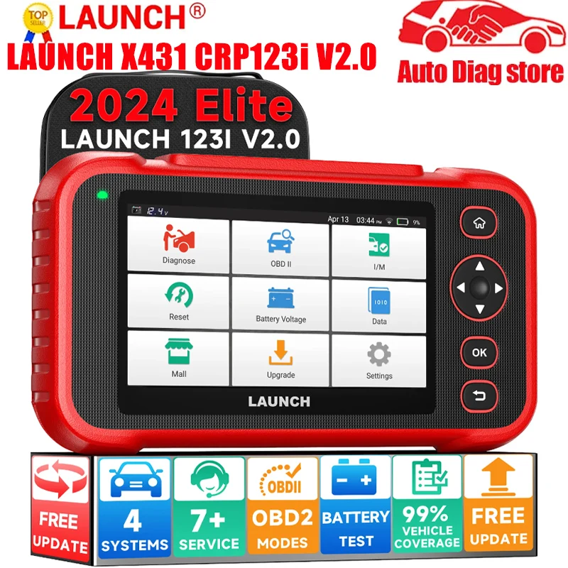 2024 Новый LAUNCH X431 CRP123i V2.0 Двигатель ABS SRS Трансмиссия Автомобильный диагностический