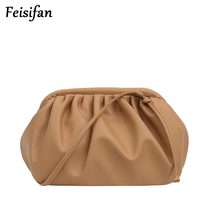 Сумка-клатч женская из мягкой кожи с рисунком облака |