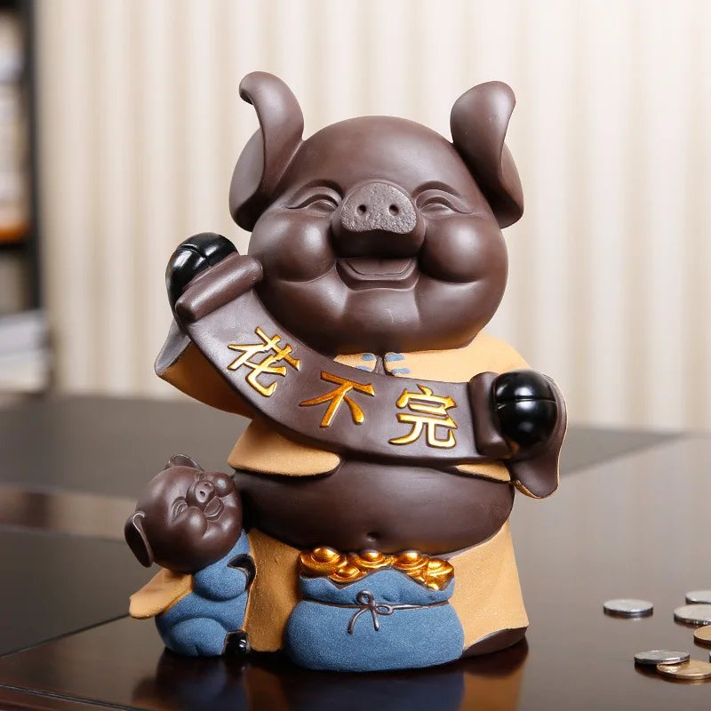 

Chinese style cartoon ceramic personalized pig shaped piggy bank cute creative pig ornaments gifts home decoration accessories