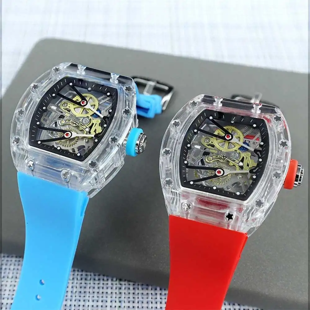 Модные Роскошные Брендовые спортивные Кварцевые прозрачные силиконовые женские