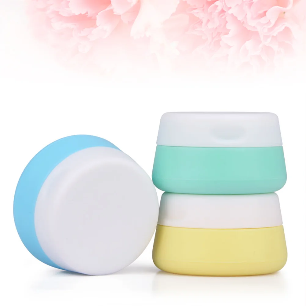 

6 Pieces 10ml Silicone Cosmetic Containers Candy Color Round Facial Cream Jar with Sealed Lids for Home And Travel (Light
