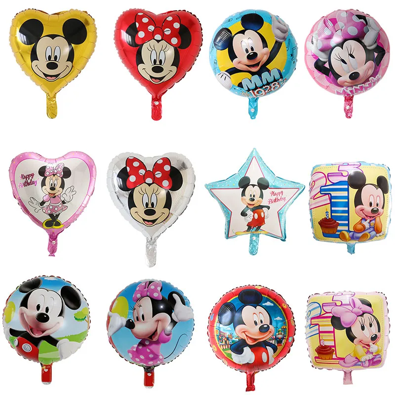 

50pcs 18 Inch Round Disney Mickey Minnie Mouse Foil Helium Balloons Baby Shower Birthday Party Decoration Kids Toys Wholesale