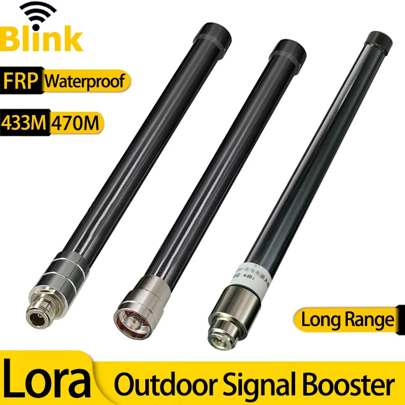 

Outdoor Waterproof FRP LORA Antenna 433/470MHz Amplifier Long Range Omni Signal Booster for AP Station Base Iot Gateway