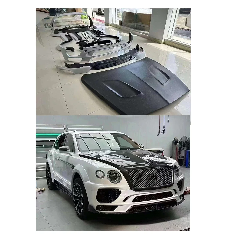 Фото Комплект MS Big Body Kit для капюшона Bentley Bentayga Dry из углеродного волокна №1
