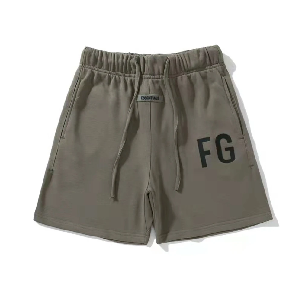 22SS KANYE WEST primavera e verão nova marca de moda rua ESSENTIALS 1:1 FG impressão letras shorts cintura elástica masculina calças femininas