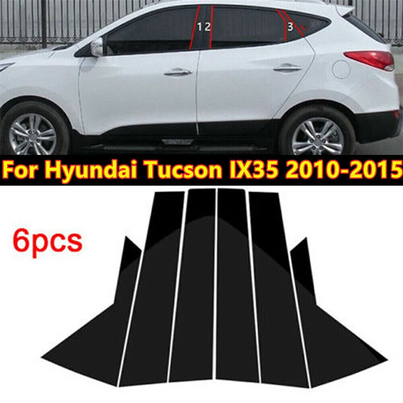 

6 шт., декоративные наклейки для окон Hyundai IX35 Tucson 2010 2011 2012 2013 2014 2015