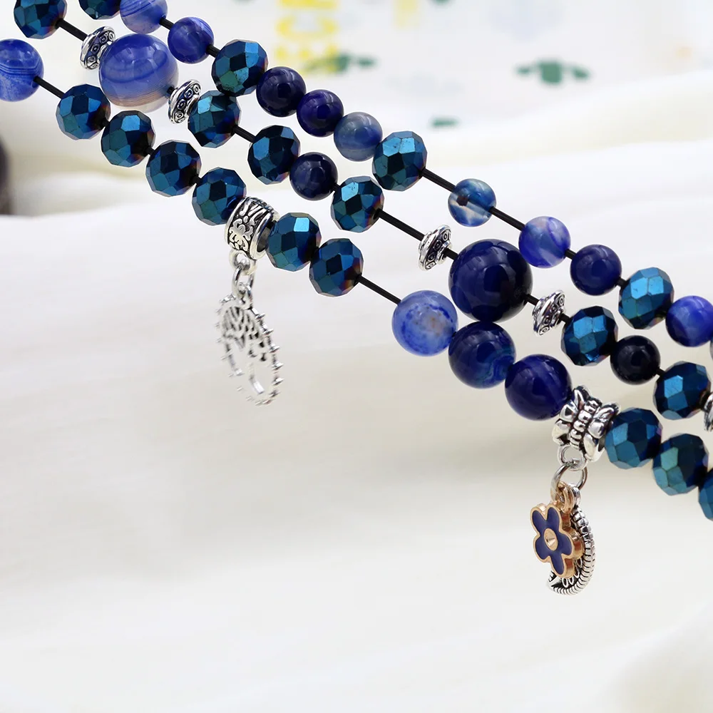 Elastic Beaded Strap Bracelet for Samsung Galaxy Watch 4 40mm 44mm/ Watch4 Classic Bands Women Handmade Replacement Watchbands