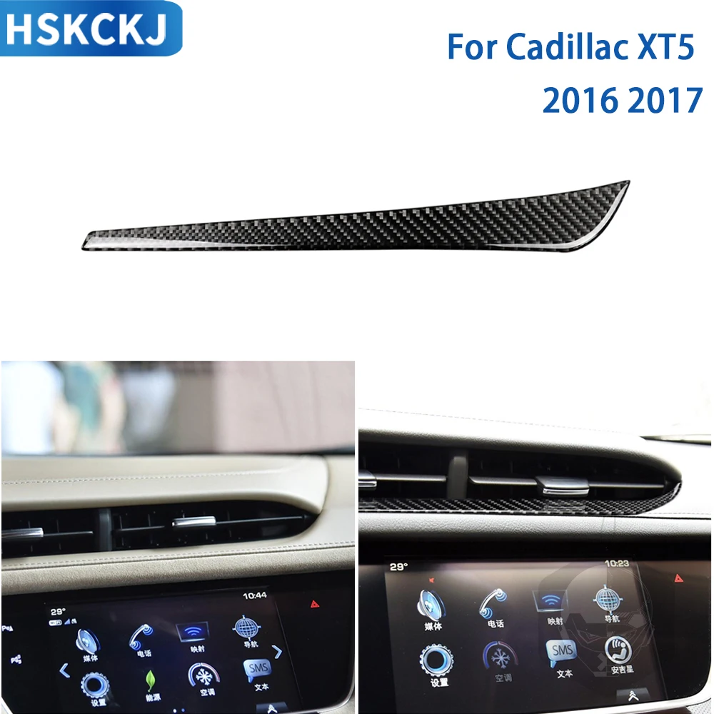 

For Cadillac XT5 2016 2017 Accessories Carbon Fiber Car Interior Central Air Outlet Trim Sticker Decoration