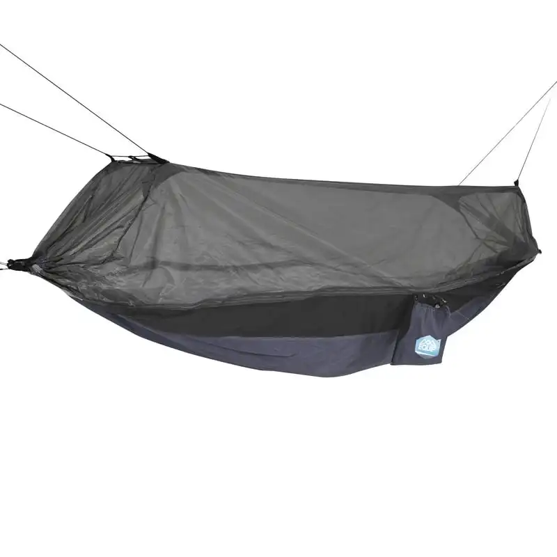 

Mosquito Hammock with Attached Bug Net, 1 Person Dark Gray and Black, Open Size 115" L x 59" W