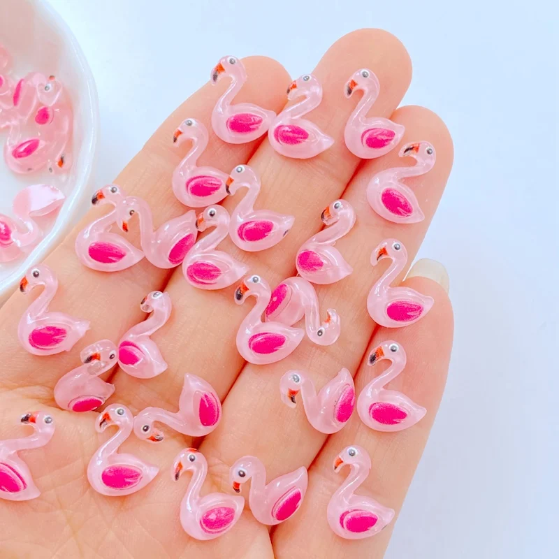 50 шт. новые милые мини 10*13 мм животное фламинго с плоской задней частью подходят