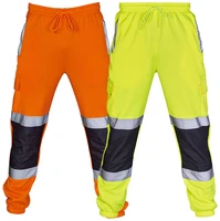 new mens fahison sport sweat pants work fleece bottom joggerms joggers yellow black orange fluorescent green autumn