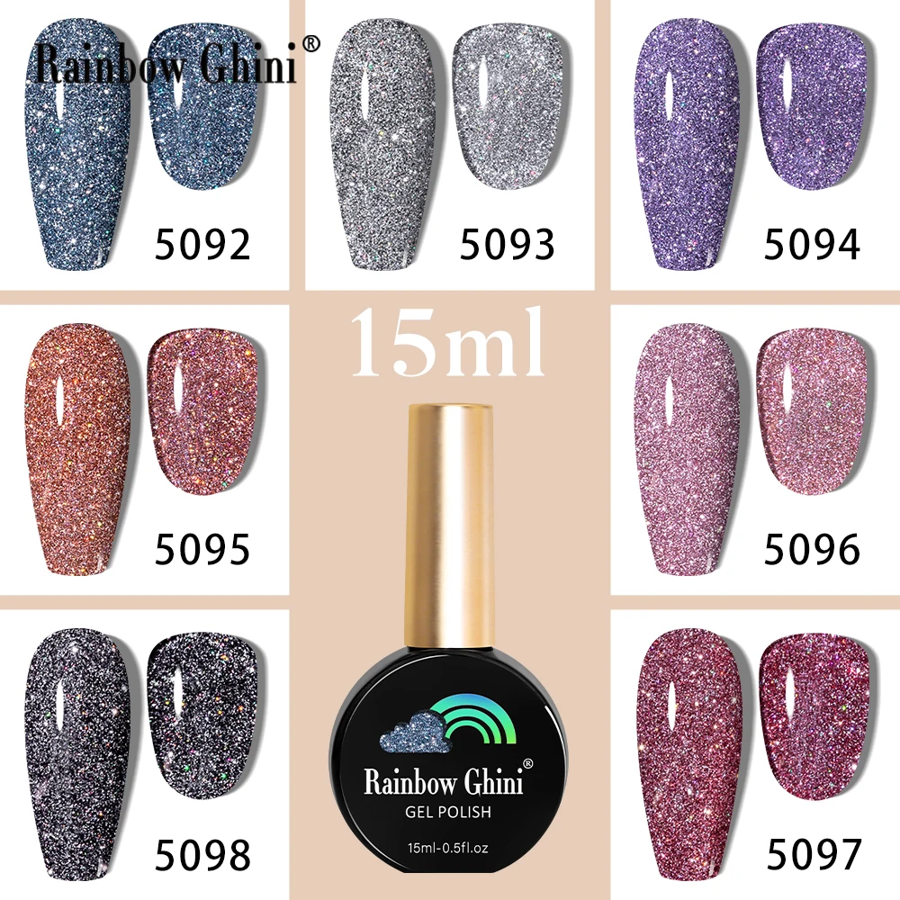 Гель-лак для ногтей Rainbow Ghini Glitter Diamond 15 мл