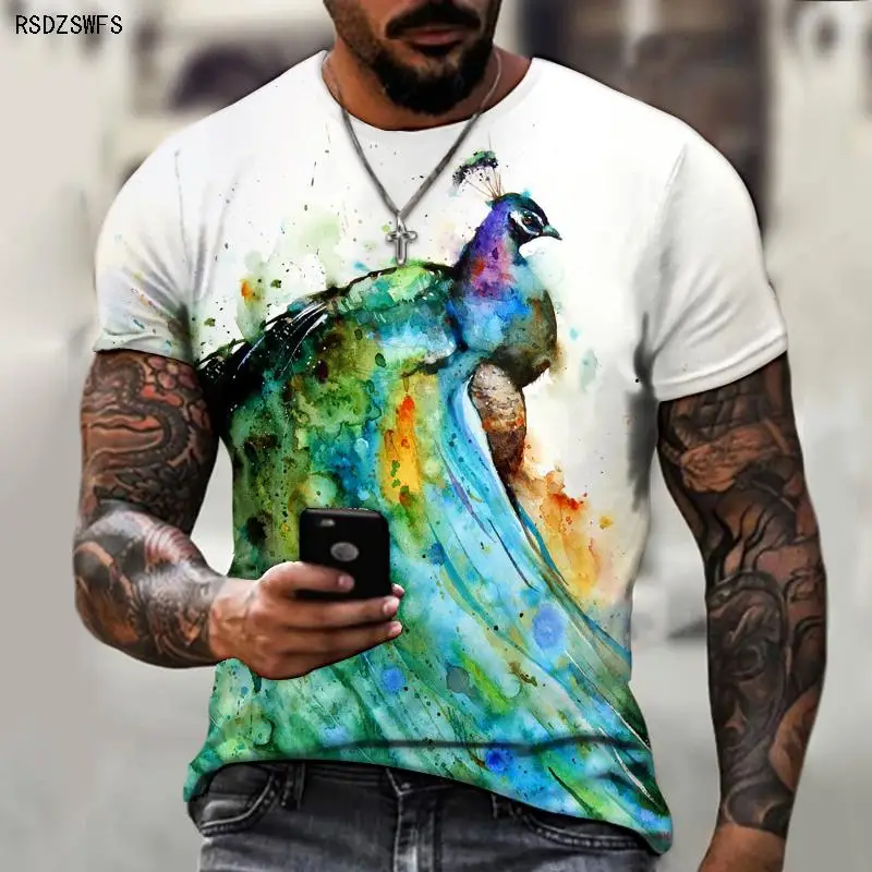 

3D Art Printing Animal Series Men's Summer Short Sleeve Oversized T-shirt 5XL o-neck Casual Street Harajuku T-shirt