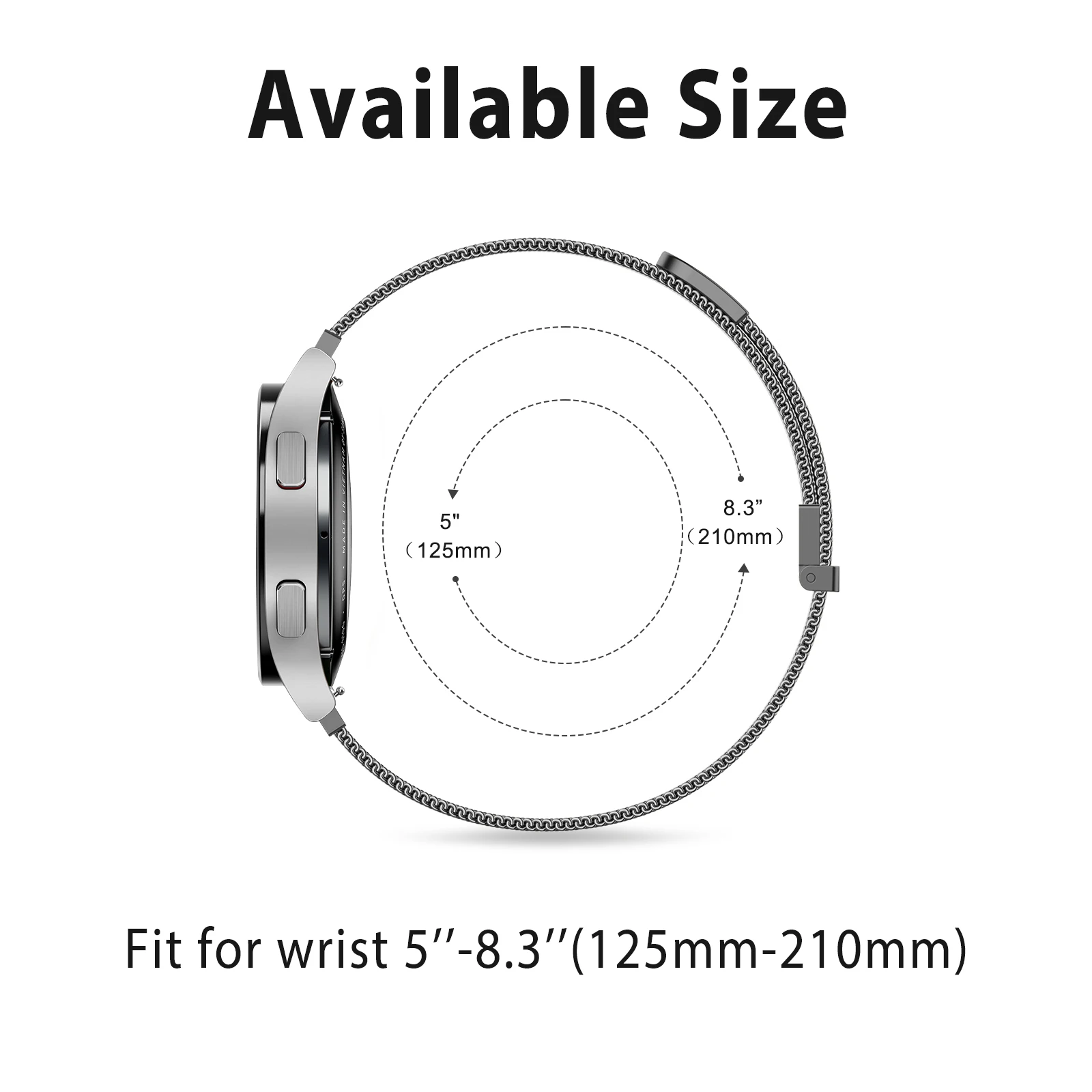 Фото Металлический магнитный ремешок 20 мм для Amazfit Active 2/GTS 4 2 Mini/GTS 3 4 2e, ремешок для Amazfit Bip 3 Pro/Bip U Pro/Bip S lite, браслет №2