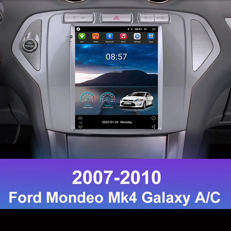 Автомагнитола Eunavi Tesla 9 7 Android 10 8G + 128G мультимедийный плеер с GPS для Ford Mondeo MK4 2007-2010 WIFI