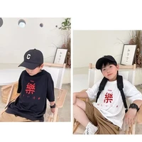 childrens round neck new temperament summer t shirt five point sleeve simple trend all match chinese style childrens clothing