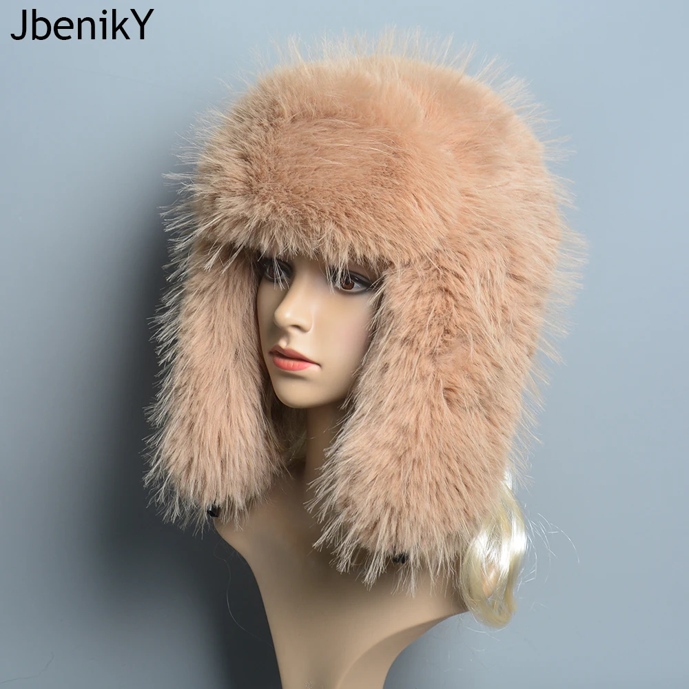 Лидер продаж Роскошная искусственная шапка высокого класса унисекс из
