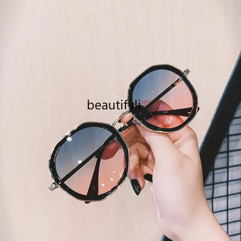 

yj Sunglasses Small Face Sunglasses Retro round Polygonal Sunglasses Small Frame