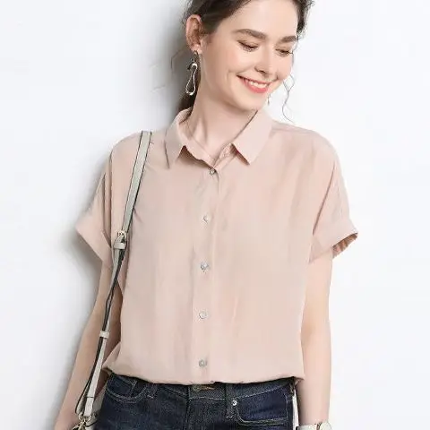 НОВАЯ тонкая летняя льняная женская простая повседневная Однотонная рубашка на
