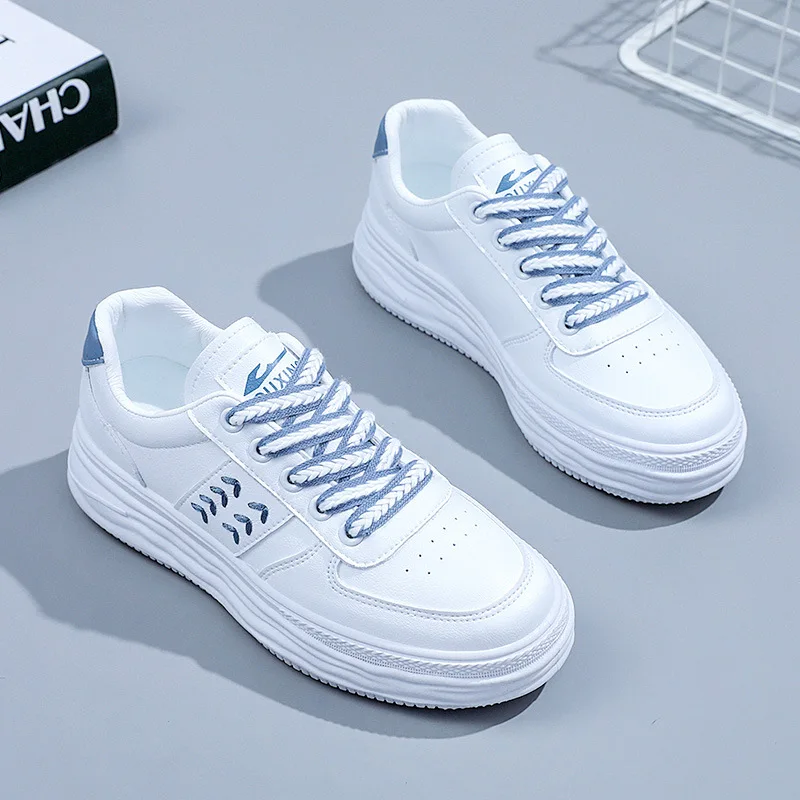 

Small White Shoe Female Autumn New Style Breathable Thin Recreational Board Shoes Women Heighten Soft Bottom Sneakers for Women